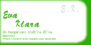 eva klara business card